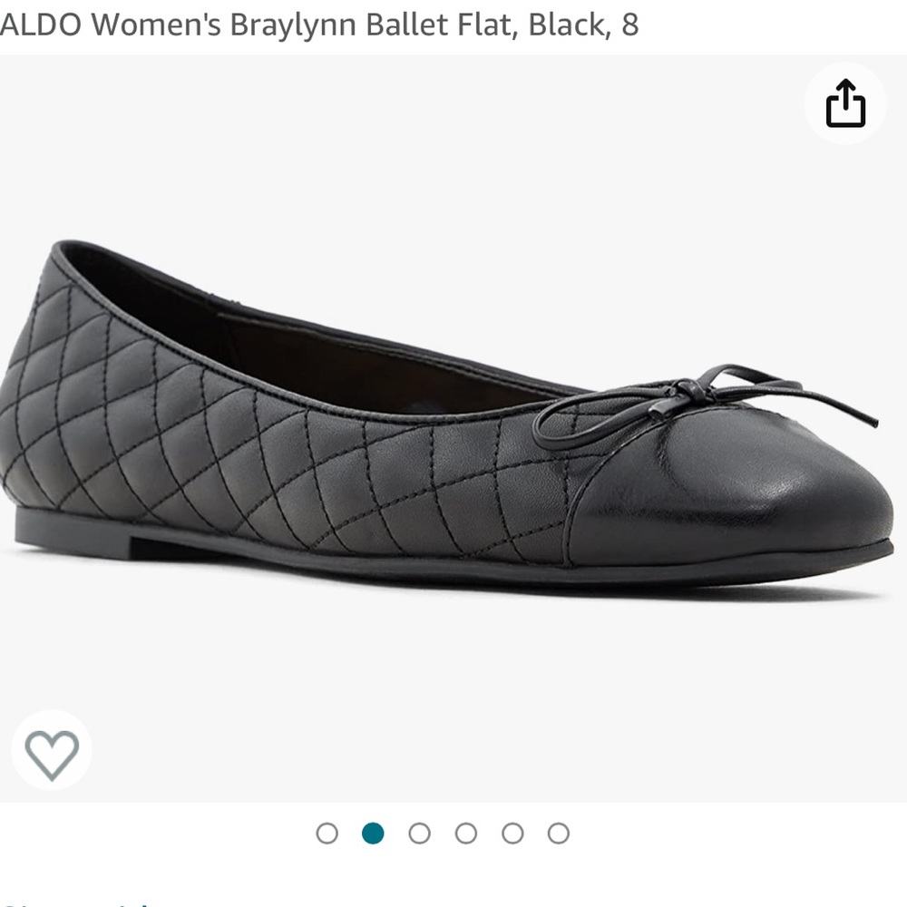 Black ballerina style leather Aldo shoes size 7.5
